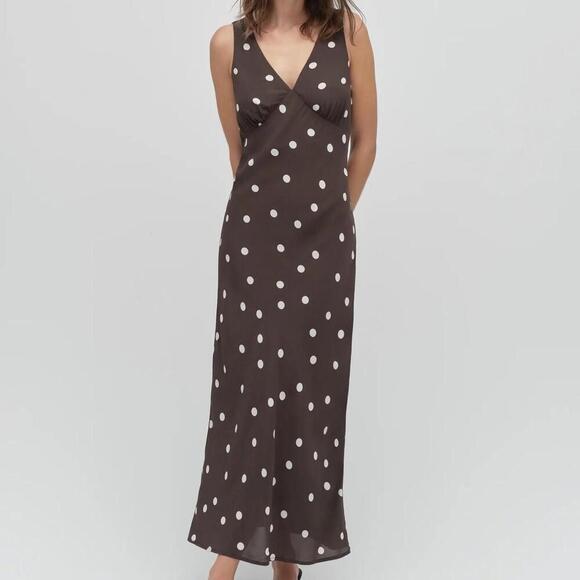 Favorite Daughter Dresses & Skirts - Favorite Daughter The Anyday Anytime Dress in Espresso Polka Dot